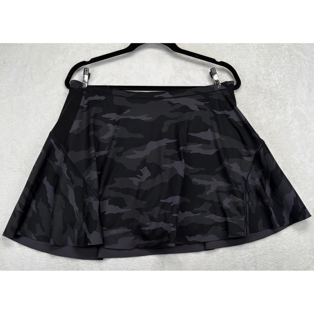 Athleta Match Point Skort Women's M Black Camo Golf Tennis Pickleball Athletic‎